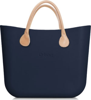 Obag MINI NAVY S KRÁTKÝM DRŽADLEM KOŽENKA NATURAL