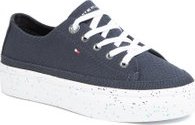 Tenisky TOMMY HILFIGER Glitter Flatform Sneaker FW0FW04693 Tmavomodrá