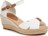 Espadrilky TOMMY HILFIGER Basic Opened Toe Mid Wedge FW0FW04785 Bílá