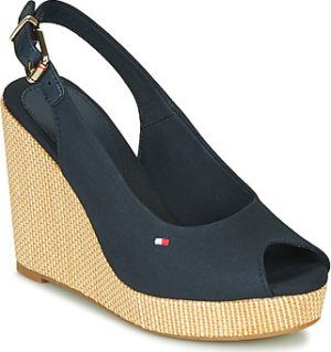 Tommy Hilfiger Sandály ICONIC ELENA SLING BACK WEDGE Modrá