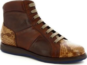 Leonardo Shoes Kotníkové boty 9216/19 PITONE ROCCIA-CARIOCA CORDA Hnědá