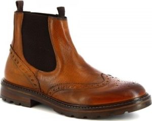 Leonardo Shoes Kotníkové boty M287-01 BUFALO BRANDY Hnědá