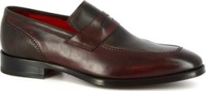 Leonardo Shoes Mokasíny 8227I18 VITELLO DELAVE BORDEAUX Červená