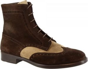 Leonardo Shoes Kotníkové boty 248-60 VELUR T. MORRO /COCCO Hnědá