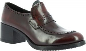 Leonardo Shoes Mokasíny 148 ABRASIVATO BORDEAUX Červená