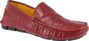 Leonardo Shoes Mokasíny 503 COCCO BORDEAUX Červená