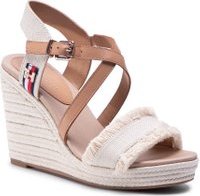 Espadrilky TOMMY HILFIGER Tommy Fringes High Wedge Sandal FW0FW04963YBI Béžová