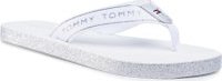 Žabky TOMMY HILFIGER Tommy Glitter Flat Beach Sandal FW0FW04804 Stříbrná