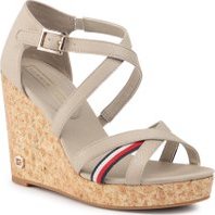 Sandály TOMMY HILFIGER Corporate Detail High Wedge FW0FW04613 Béžová