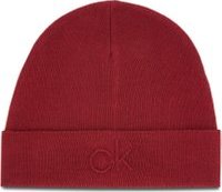 čepice Calvin Klein Ck Embossed Beanie K50K504092 Bordó