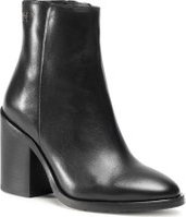 Polokozačky TOMMY HILFIGER Shaded Leather High Heel Boot FW0FW05164 Černá