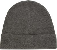 čepice Calvin Klein Ck Embossed Beanie K50K504092 Šedá