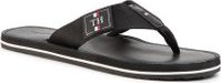 Žabky TOMMY HILFIGER Elevanted Th Leather Beach Sandal FM0FM02692 Černá