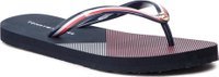 Žabky TOMMY HILFIGER Flat Beach Sandal Stripe Print FW0FW04043 Tmavomodrá