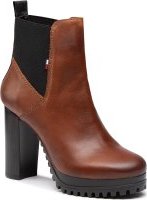 Polokozačky TOMMY HILFIGER Essenstial Cleated Heeled Boot EN0EN01075 Hnědá