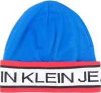 čepice Calvin Klein Jeans J Punk Stripe Beanie K50K505324 Modrá