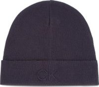 čepice Calvin Klein Ck Embossed Beanie K50K504092 Tmavomodrá