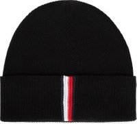 čepice TOMMY HILFIGER Th Rib Beanie AM0AM05424 Černá