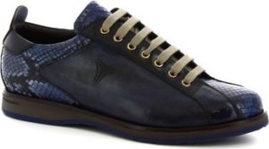 Leonardo Shoes Šněrovací polobotky 9211/19 PITONE DENIM (BLU-NERO) Modrá