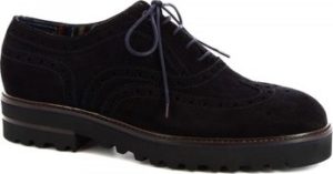 Leonardo Shoes Šněrovací polobotky M631-5130 VELUR BLU Modrá