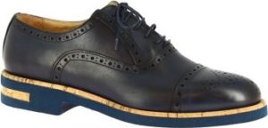 Leonardo Shoes Šněrovací polobotky 1027_1 PE VITELLO BLUE Modrá