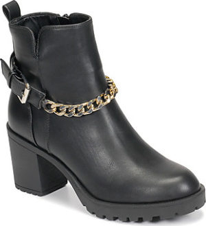 Only Kotníkové kozačky BARBARA-9 PU HEELED CHAIN BOOT Černá