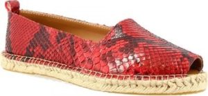 Leonardo Shoes Espadrilky 3360 ESPA PITONE ROSSO Červená