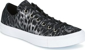 Converse Tenisky CHUCK TAYLOR ALL STAR SHIMMER SUEDE OX BLACK/BLACK/WHITE Černá