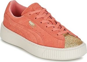 Puma Tenisky Dětské SUEDE PLATFORM GLAM PS Růžová