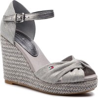 Espadrilky TOMMY HILFIGER Iconic Elena Metallic Canvas FW0FW04080 Šedá