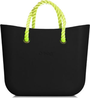 Obag MINI ČERNÁ S KRÁTKÝM PROVAZEM NEON YELLOW