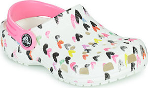 Crocs Pantofle Dětské CLASSIC HEART PRINT CLOG K Bílá