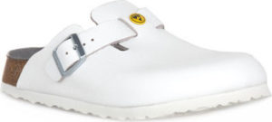 Birkenstock Pantofle BOSTON ESD WHITE CALZ S Bílá