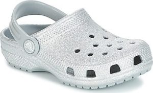 Crocs Pantofle Dětské CLASSIC GLITTER CLOG K Stříbrná