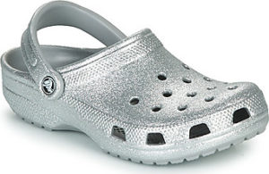 Crocs Pantofle CLASSIC GLITTER CLOG Stříbrná